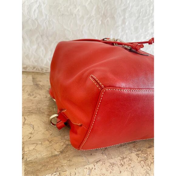 Rare Vtg Coach legacy leather drawstring backpack red 9368 - Picture 7 of 10